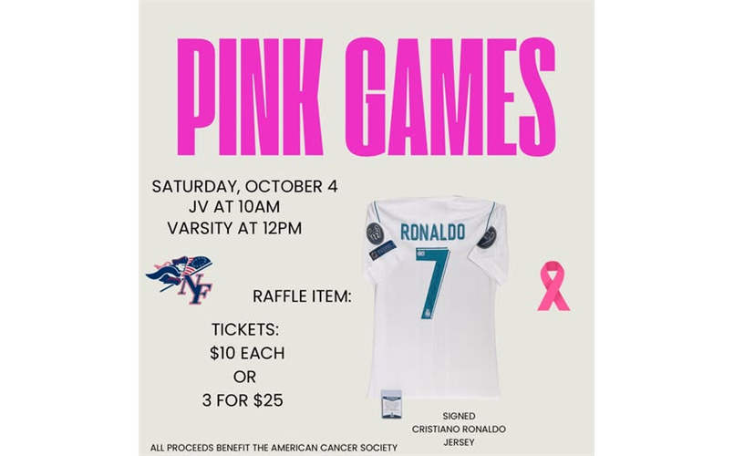 Pink Game and Raffle October 4!
