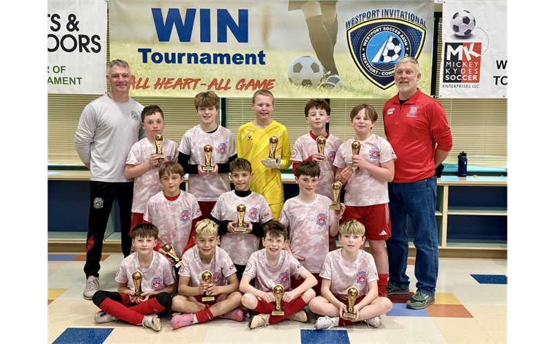 The NFSC u12 Boys win the Westport Invitational Tournament